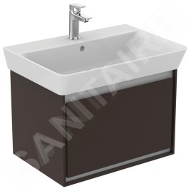 Ideal Standard Connect Air - Lavabo Cube 650x460x160 mm, avec déversoir, ouverture pour mitigeur, avec Ideal Plus, blanc E0297MA