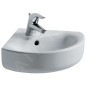 Ideal Standard Connect - Lavabo d’angle 480x440x160 mm, avec déversoir,  ouverture pour mitigeur, avec Ideal Plus, blanc E7136MA