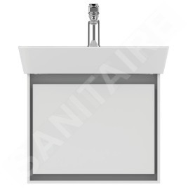 Ideal Standard Connect Air - Lavabo Cube 550x460x160 mm, avec déversoir, ouverture pour mitigeur, avec Ideal Plus, blanc E0299MA