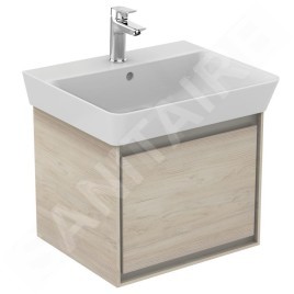 Ideal Standard Connect Air - Lavabo Cube 550x460x160 mm, avec déversoir, ouverture pour mitigeur, avec Ideal Plus, blanc E0299MA