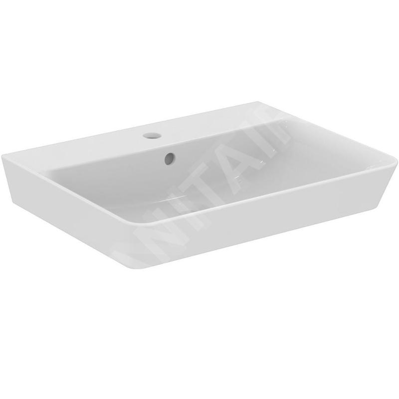 Ideal Standard Connect Air - Lavabo Cube 600x460x160 mm, avec déversoir, ouverture pour mitigeur, avec Ideal Plus, blanc E0298MA Ideal Standard Connect Air - Lavabo Cube 600x460x160 mm, avec déversoir, ouverture pour mitigeur, avec Ideal Plus, blanc E0298MA