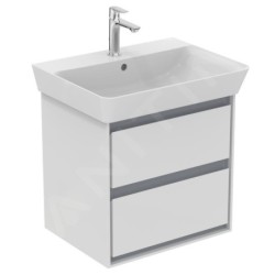 Ideal Standard Connect Air - Lavabo Cube 600x460x160 mm, avec déversoir, ouverture pour mitigeur, avec Ideal Plus, blanc E0298MA