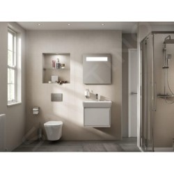 Ideal Standard Connect Air - Lavabo Cube 600x460x160 mm, avec déversoir, ouverture pour mitigeur, avec Ideal Plus, blanc E0298MA