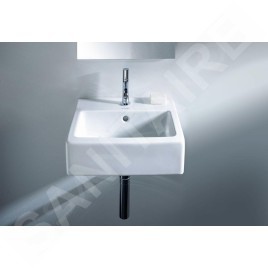 Duravit Vero - Lave-mains 450x350 mm, avec un trou pour robinet, avec WonderGliss, blanc alpin 07044500001