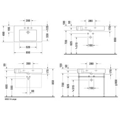 Duravit Vero - Lavabo 850x490 mm, avec un trou pour robinetterie, blanc alpin 0329850000