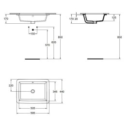 Ideal Standard Strada - Lavabo 595x440x170 mm, blanc K077901