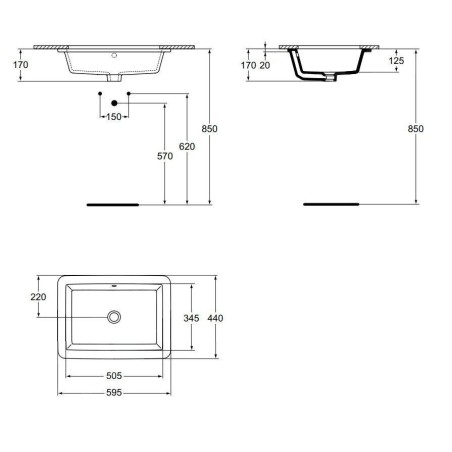 Ideal Standard Strada - Lavabo 595x440x170 mm, blanc K077901