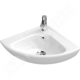 Villeroy & Boch O.novo - Lave-mains Compact 415x415 mm, avec trop-plein, un trou pour robinetterie, CeramicPlus, blanc alpin