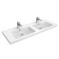 Villeroy & Boch Subway 2.0 - double-lavabo 1300x470 mm, avec trop-plein et trous pour la robinetterie, blanc 7175D0R1