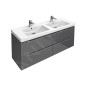 Villeroy & Boch Subway 2.0 - double-lavabo 1300x470 mm, avec trop-plein et trous pour la robinetterie, blanc 7175D0R1