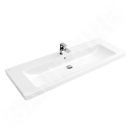 Villeroy & Boch Subway 2.0 - Meubles évier 1300x470 mm, avec trop-plein, avec des trous pour robinet, blanc 7176D001