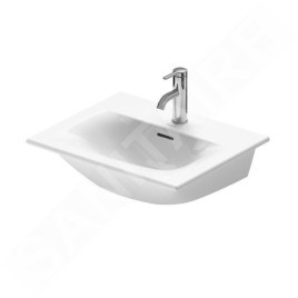Duravit Viu - Lavabo 530x430 mm, avec un trou pour robinet, avec WonderGliss, blanc alpin 23445300001