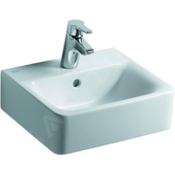 Ideal Standard Connect - Lavabo Cube, 400x360x160 mm, 1 ouverture pour mitigeur, avec Ideal Plus, blanc E7137MA