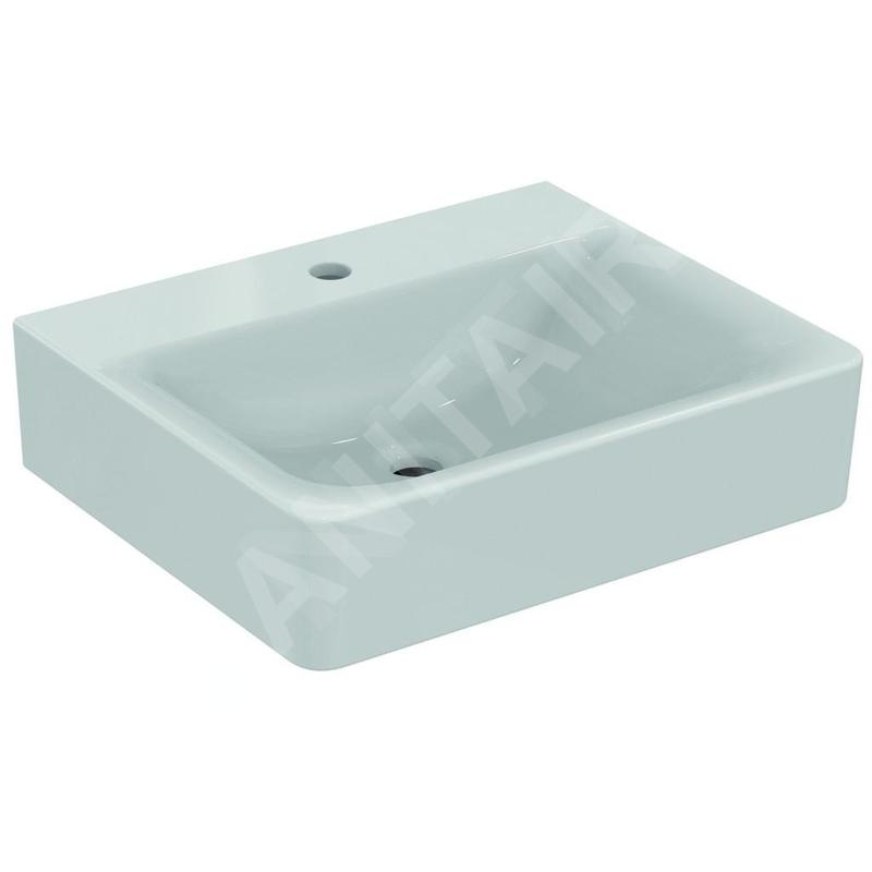 Ideal Standard Connect - Lavabo Cube 550x460x175 mm, 1 ouverture pour mitigeur, avec Ideal Plus, blanc E8113MA Ideal Standard Connect - Lavabo Cube 550x460x175 mm, 1 ouverture pour mitigeur, avec Ideal Plus, blanc E8113MA