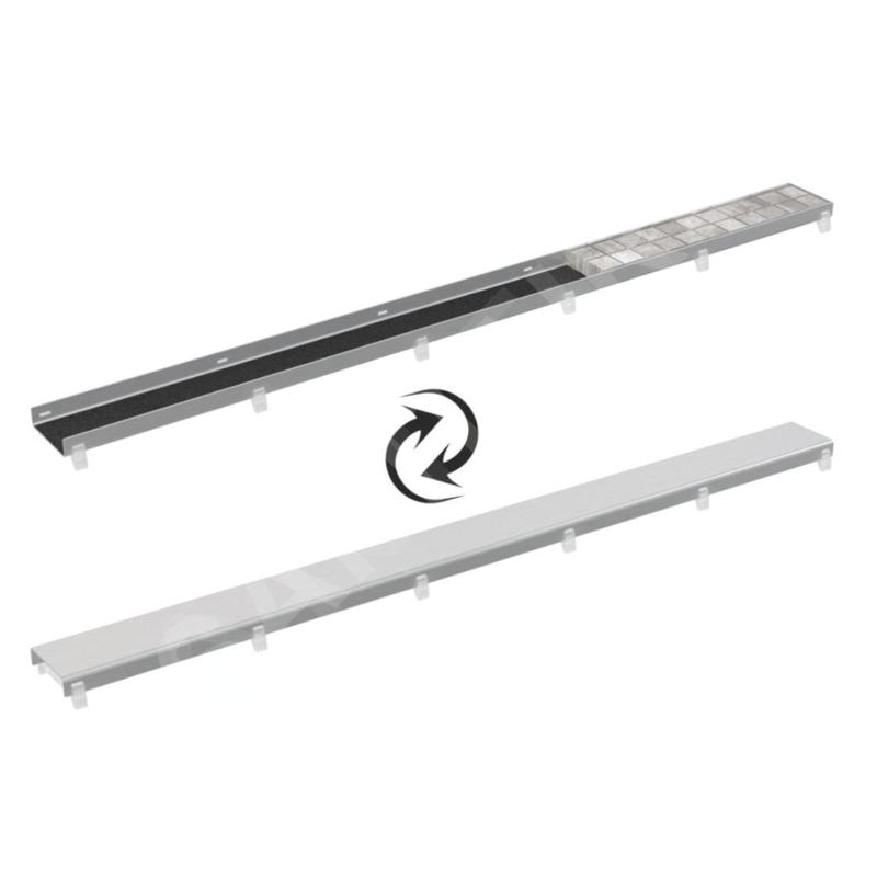 Alcadrain Grilles - Grille double face DOUBLE 750 mm, acier inoxydable DOUBLE-750M