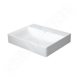 Duravit DuraSquare - Lavabo 600x470 mm, DuraCeram, avec WonderGliss, blanc alpin 23536000701