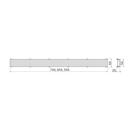 Alcadrain Grilles - Grille double face DOUBLE 750 mm, acier inoxydable DOUBLE-750M