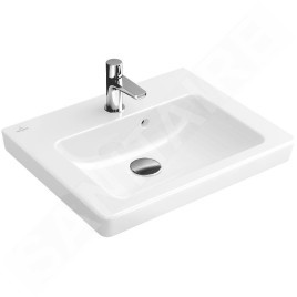 Villeroy & Boch Subway 2.0 - Meuble lave-mains 500x400 mm, avec trop-plein et trou pour robinetterie, blanc 73155G01