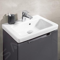 Villeroy & Boch Subway 2.0 - Meuble lave-mains 450x370 mm, avec trop-plein et trou pour robinetterie, blanc 7315F501