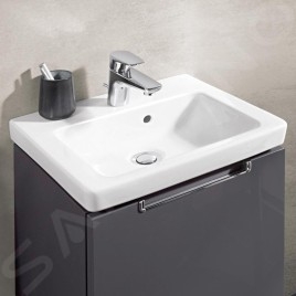 Villeroy & Boch Subway 2.0 - Meuble lave-mains 450x370 mm, avec trop-plein et trou pour la robinetterie, CeramicPlus, blanc