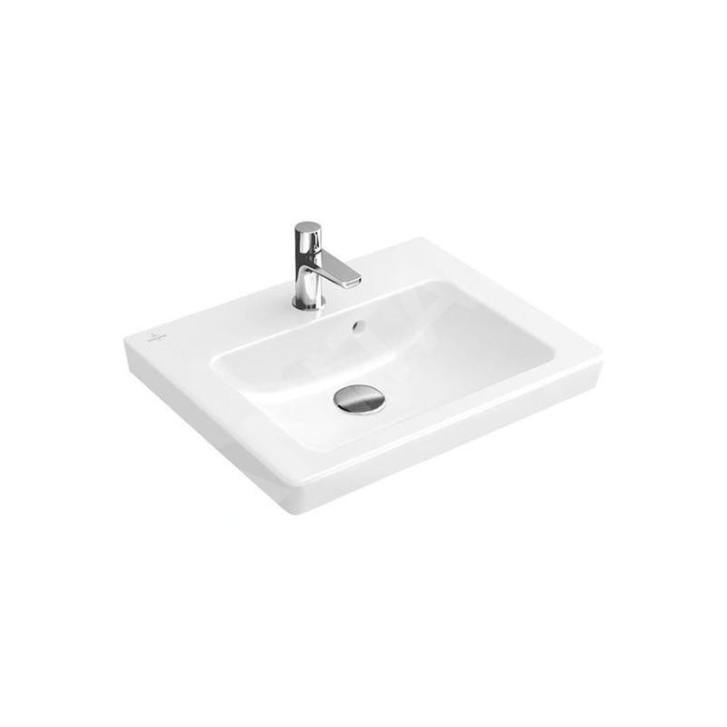 Villeroy & Boch Subway 2.0 - Lave-mains 500x400 mm, avec trop-plein et un trou pour robinetterie, Ceramicplus, blanc 731550R1