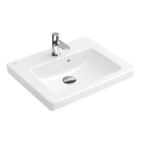 Villeroy & Boch Subway 2.0 - Lave-mains 500x400 mm, avec trop-plein et un trou pour robinetterie, Ceramicplus, blanc 731550R1