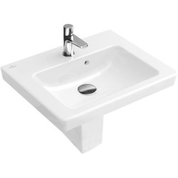 Villeroy & Boch Subway 2.0 - Lave-mains 500x400 mm, avec trop-plein et un trou pour robinetterie, Ceramicplus, blanc 731550R1