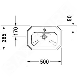 Duravit 1930 - Lavabo 500x365 mm, avec trop-plein, avec trou pour robinet, WonderGliss, blanc 07855000001