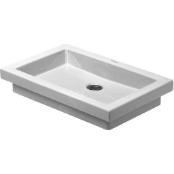 Duravit 2nd floor - Lavabo sans trou, sans trop-plein, 580 mm x 415 mm, blanc - lavabo, avec WonderGliss 03175800291