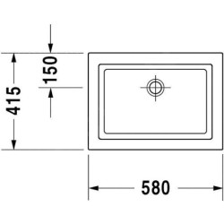 Duravit 2nd floor - Lavabo sans trou, sans trop-plein, 580 mm x 415 mm, blanc - lavabo, avec WonderGliss 03175800291