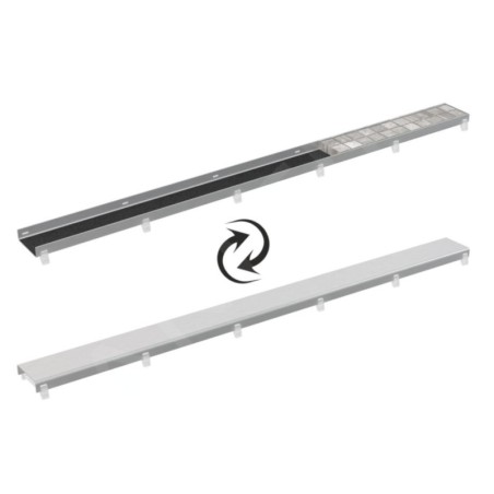 Alcadrain Grilles - Grille double face DOUBLE 850 mm, acier inoxydable DOUBLE-850M