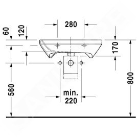 Duravit DuraStyle - Lavabo Med, 650x570 mm, avec un trou pour robinetterie, blanc 2330650000