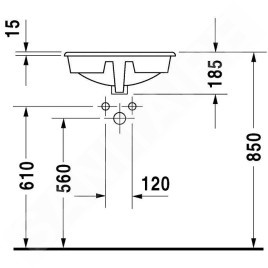 Duravit Manua - Lavabo un trou, avec trop-plein, diamètre 480 mm, blanc - lavabo 5220480000