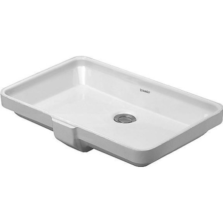 Duravit 2nd floor - Lavabo sans trou avec trop-plein, 525 mm x 350 mm, blanc - lavabo, avec WonderGliss 03165300001