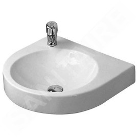 Duravit Architec - Lavabo sans trop-plein, 575 mm x 520 mm, blanc - lavabo, avec trou à droite, avec WonderGliss 04495800081