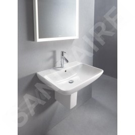 Duravit ME by Starck - Lavabo 650x490 mm, avec 1 trou, avec WonderGliss, blanc alpin 23356500001