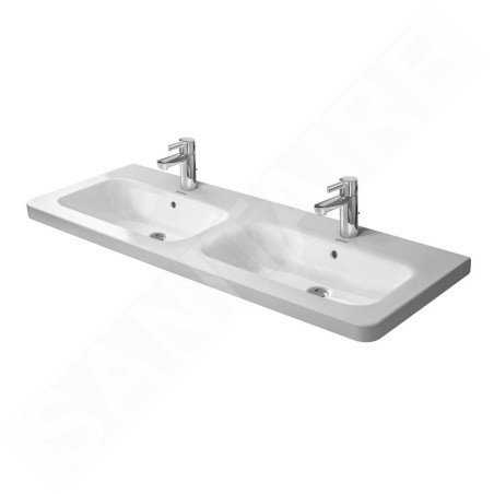Duravit DuraStyle - Double-lavabo pour meuble 1300x480 mm, 1 trou de robinetterie, avec WonderGliss, blanc alpin 23381300001