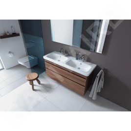 Duravit DuraStyle - Double-lavabo pour meuble 1300x480 mm, 1 trou de robinetterie, avec WonderGliss, blanc alpin 23381300001