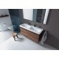 Duravit DuraStyle - Double-lavabo pour meuble 1300x480 mm, 1 trou de robinetterie, avec WonderGliss, blanc alpin 23381300001