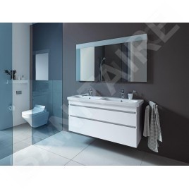 Duravit DuraStyle - Double-lavabo pour meuble 1300x480 mm, 1 trou de robinetterie, avec WonderGliss, blanc alpin 23381300001