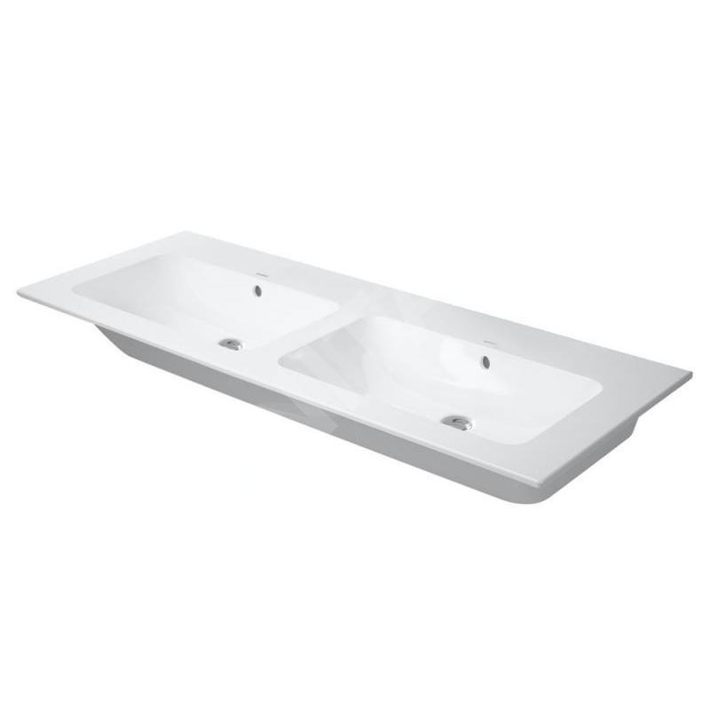 Duravit ME by Starck - Double-lavabo 1300x490 mm, avec trop-plein, sans trou pour robinetterie, WonderGliss, blanc 23361300601 Duravit ME by Starck - Double-lavabo 1300x490 mm, avec trop-plein, sans trou pour robinetterie, WonderGliss, blanc 23361300601