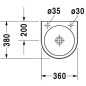 Duravit Architec - Lave-mains 360x380 mm, sans trop-plein, sans trou pour robinetterie, WonderGliss, blanc 07663500001