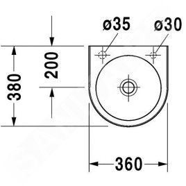 Duravit Architec - Lave-mains 360x380 mm, sans trop-plein, sans trou pour robinet, blanc 0766350000