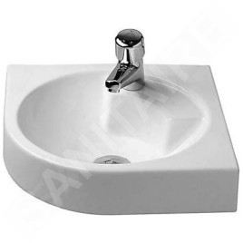 Duravit Architec - Lavabo d’angle un trou sans trop-plein, 635 mm x 540 mm, blanc- lavabo, avec WonderGliss 04484500001