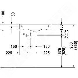 Duravit Architec - Lavabo d’angle un trou sans trop-plein, 635 mm x 540 mm, blanc- lavabo, avec WonderGliss 04484500001