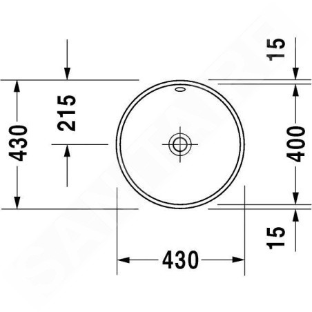 Duravit Architec - Vasque, diamètre 400 mm, sans trou pour robinet, blanc alpin 0468400000