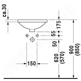 Duravit Architec - Vasque, diamètre 400 mm, sans trou pour robinet, blanc alpin 0468400000