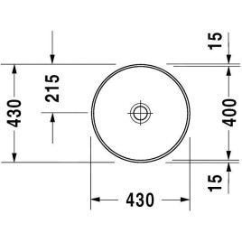 Duravit Architec - Lavabo sans trou sans trop-plein, diamètre 400 mm, blanc - lavabo, avec WonderGliss 04634000001