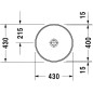 Duravit Architec - Lavabo sans trou sans trop-plein, diamètre 400 mm, blanc - lavabo, avec WonderGliss 04634000001