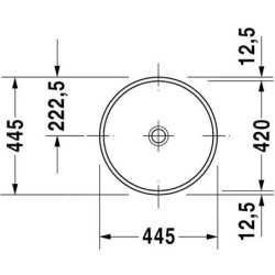 Duravit Architec - Lavabo sans trou sans trop-plein, diamètre 420 mm, blanc - lavabo 0319420000